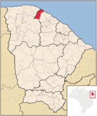 Localização do município Amontada no estado do Ceará